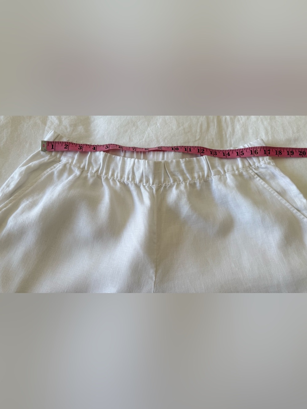 Garnet Hill | Women’s Large | White 100% Linen Wide Leg Pants Lagenlook Relaxed - Picture 3 of 9